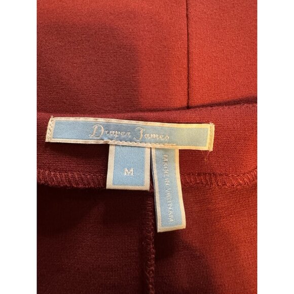 Draper James Dress Medium Burgundy Ponte Lace Puff Sleeves Washable - Picture 9 of 13